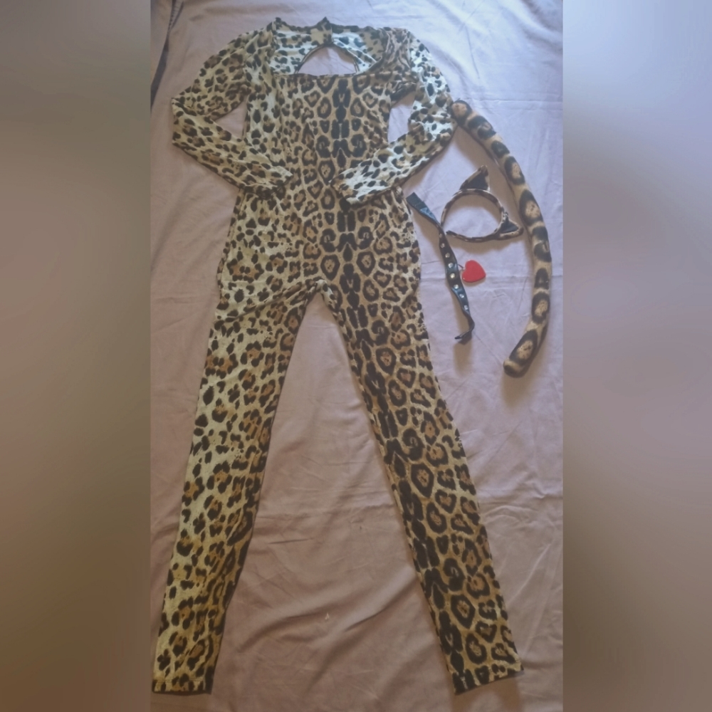 Adult Women's Leopard Catsuit Costume